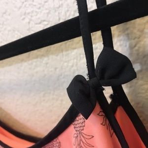 Salmon Pineapple Dress with Bows (Size M)